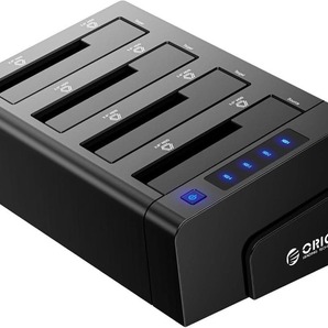 ORICO USB3.0 HDDケース クローン機能付き 2.5 / 3.5インチ SATA HDD/SSD 対応 4ベイ ハードディスクケース 工具不要 10TB*4台対応