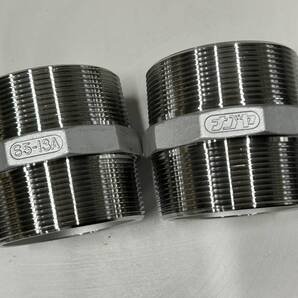 ☆未使用/半値以下処分価格☆ ナゴヤ 六角ニップル 65A(2-1/2) 2個セット(継手 ジョイント ステンレス SUS 工事 建設 建築 配管)