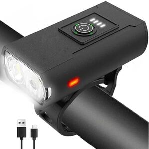 【2025の強化版】 自転車ライト ロードバイク ライト 軽量 懐中電灯兼用 IPX6防水 防振 USB充電式 高輝度 1000ルーメン (ブラック)