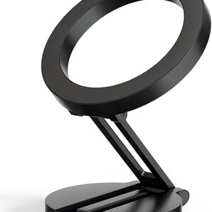 車載スマホホルダー【N55超強力磁石】magsafe 車載 スマホホルダー 車 360°自由回転 全亜鉛合金 安定性拔群 折りたたみ式 ブラック