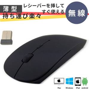 簡単 マウス 静音 お得 コンパクト 2.4GHz 電池式 ワイヤレス ブラック