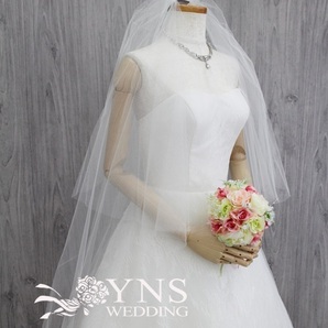 美品☆イタリア製ソフトチュール☆ウェディング ベール cherie cv-101 ow(オフホワイト)60cm+90cm☆サイズM~L シェリー