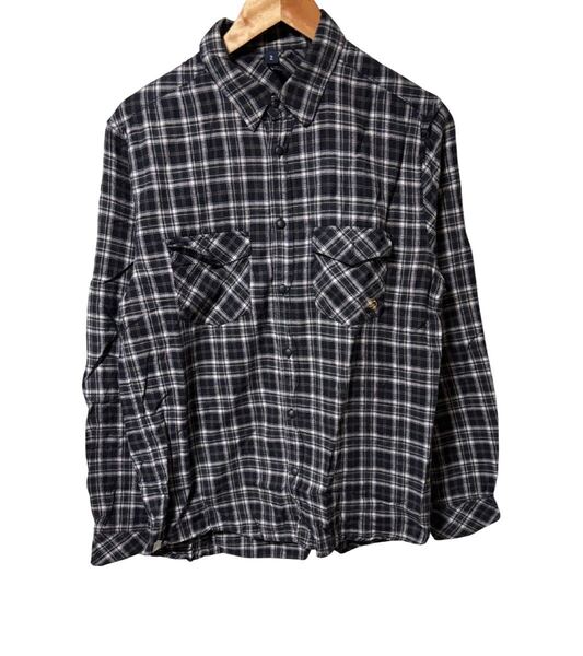 SILAS チェックシャツ 2 スナップボタン フランネル 長袖 シャツ 100%コットン Check Flannel Shirt Size Snap Button Cotton Long Sleeve