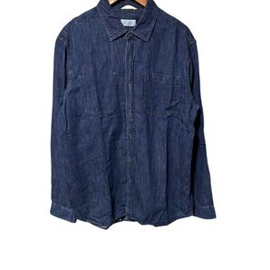 Saturdays New York City ヘンプ混デニムシャツ Lサイズ インディゴブルー Hemp Blend Denim Shirt Indigo Blue L 長袖