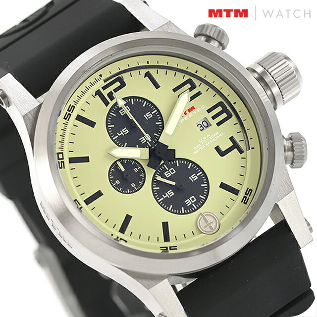 エム ティー エム ハイパーテック クロノ 3A クォーツ 電池式 腕時計 ブラ