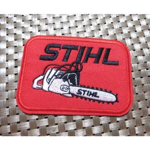 赤黒SH激渋▽新品STIHLスチール 刺繍ワッペン◆アウトドアパワーツール、チェンソー/ トリマー◎アメリカ DIY 山林業 農業US工事関係者