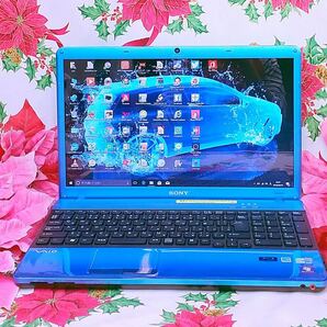 爆速Core-i5/新品マウスサービス/極上品/大人気SONY VAIOブルー色/ブルーレイ/ソフト多数/大容量SSD256G/高速8GB/Win11/DVD焼き/オフィス