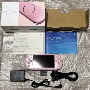 〈本体準美品・画面無傷・動作確認済み・最終型〉PSP-3000 本体 ブロッサムピンク +メモリースティック 4GB PlayStation Portable 薄型
