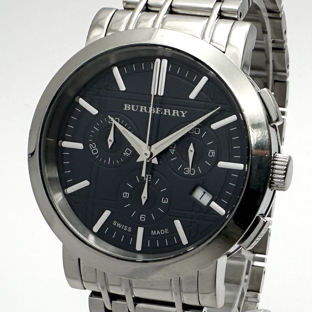 バーバリー クロノグラフ PVD ブラック文字盤 クォーツ 中古品 楽天市場】メンズ腕時計（ブランドバーバリー・文字盤の種類クロノ