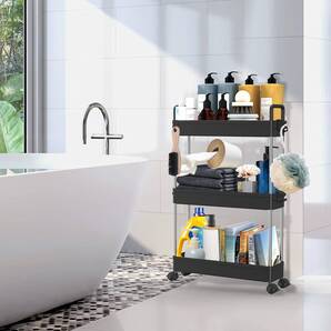 隙間収納3段キッチンワゴン 取っ手付き