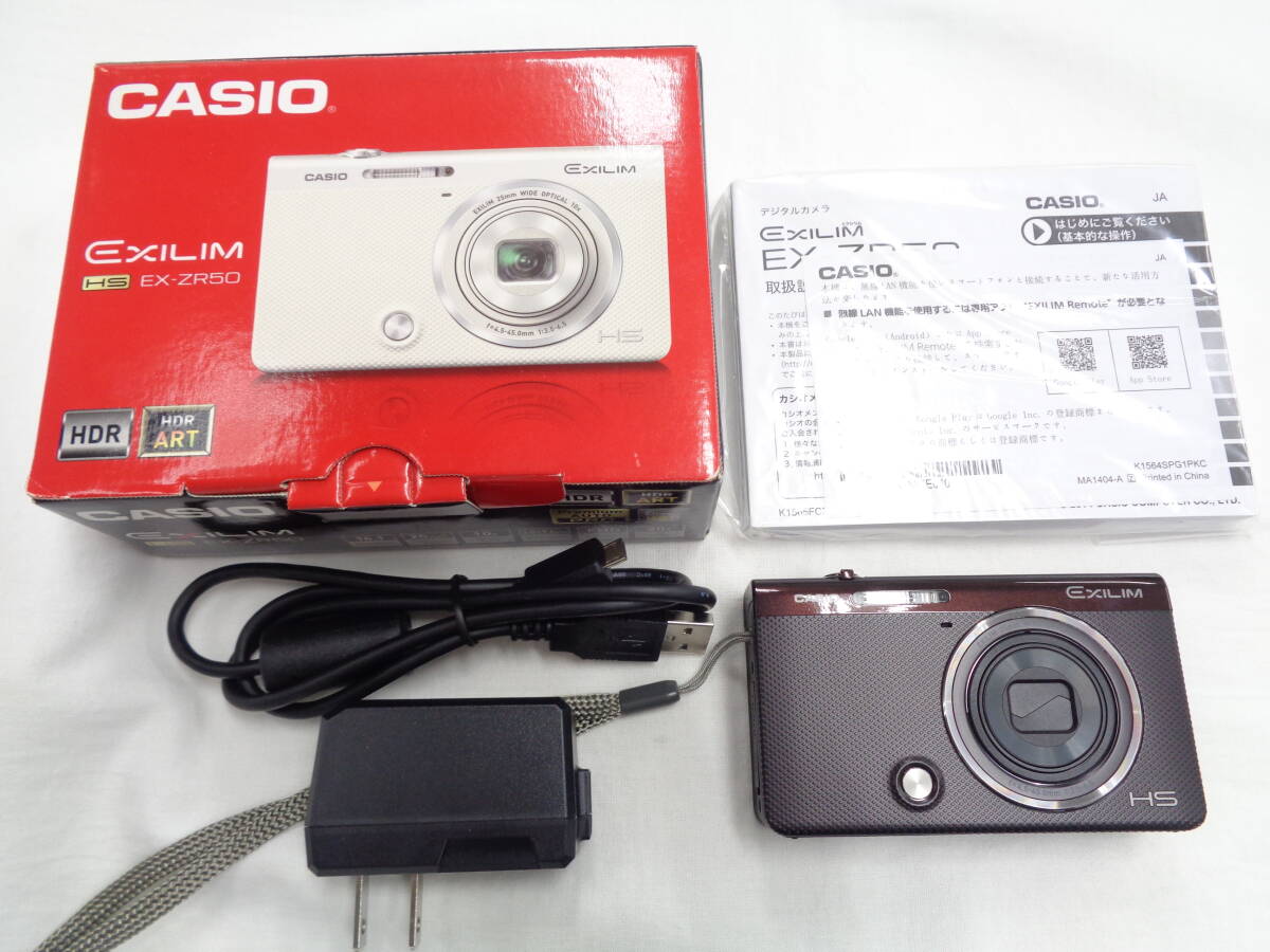 CASIO エクシリム　EX-ZR50 バッテリー　ホワイト　コンデジ　動作品 EX-ZR50 - デジタルカメラ - CASIO