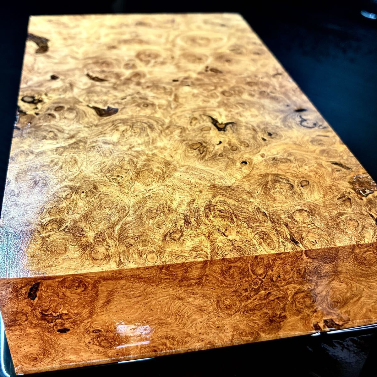 『Z0519』ロング材 花梨 瘤材 紅白 葡萄杢 厚板材 ペンブランク(寸法縦373㎜幅124㎜厚28㎜） ハンドメイド素材 希少材 銘木