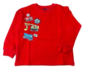 即決 新品タグ付 Crescent クレセント★働く車柄 プリント 裏毛 トレーナーrd★子供 120cm 7-8才目安 ¥2200