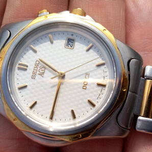 稼働品 SEIKOセイコー DOLCE ドルチェ AGS 18KTベゼル メンズ腕時計