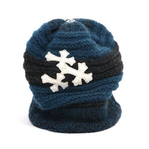超希少◇Chrome Hearts クロムハーツ SLOUCHY BEANIE クロスパッチ カシミヤ ニットキャップ ビーニー 帽子 ユニセックス