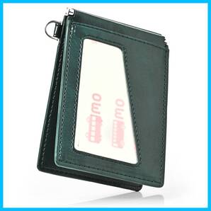 大容量 バタフライ 薄型 2つ折り カードケース ic 収納 入れ 定期券 両面 免許証 革 メンズ 定期入れ (ディープグリーン