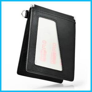 バタフライ 大容量 2つ折り カードケース 薄型 ic 入れ 収納 定期券 両面 革 免許証 メンズ 定期入れ (ロイヤルブラック