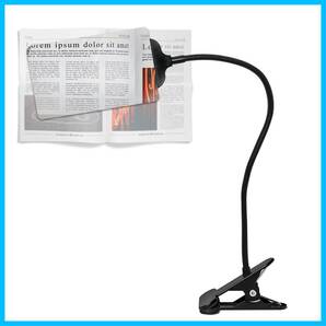 5倍 拡大鏡 四角形 クリップ式 読書用 スタンド レンズ 虫眼鏡 高倍率 スタンドルーペ 360°角度調整可能 新聞 地図 ジュ