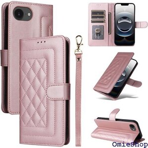 iPhone 16e ケース 手帳型 アイフォン16e 防水 軽量 薄型 2025 SE4 - ローズゴールド 2803