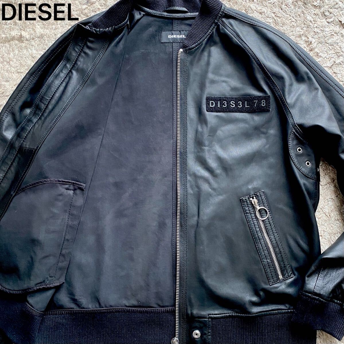 希少 DIESEL レザージャケット インド製 タグ付き L-ILYAN レザージャケット｜ブラック｜ウィメンズ｜DIESEL