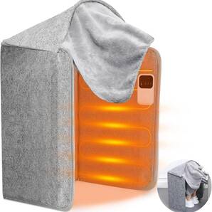 パネルヒーター 遠赤外線 足元 ヒーター デスク下 毛布付き 踏み型 四面デスクヒーター 机下 暖房器具 脚入れヒーター 温度調節