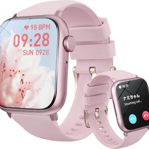 スマートウォッチ 1.85インチ大画面 通話機能付き LINE 着信通知 Smart Watch iPhone アンドロイド対応 活動量計