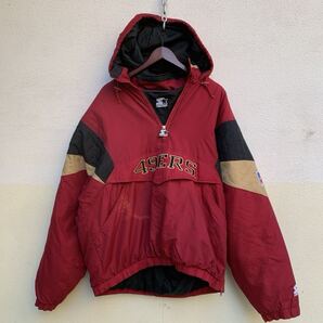 レア★90's★STARTER×NFL★スターター★サンフランシスコ★49ers★刺繍★アノラック★ジャケット★ブルゾン★XLヴィンテージ古着アメフト