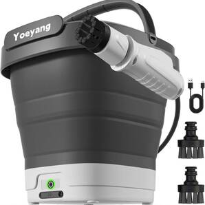 高圧洗浄機 コードレス 折り畳み式 コンパクト12Lバケツ 収納高さ10cm