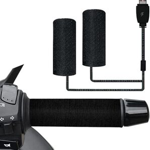 グリップヒーター 巻き付け式 オートバイ用 USBグリップヒーター スイッチ付き 3段階温度調整 防寒ホットグリップ バイク グリップ