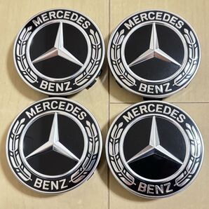 ★希少★ メルセデスベンツ Mercedes Benz純正 AMG センターキャップ 4個 中古 222 400 22 00 PA6 GF15 ブラック