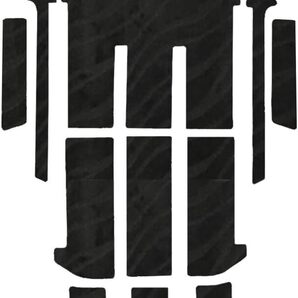 アルファード / ヴェルファイア 40系 7人乗り用 高級フロアマット & ステップマット 厚手プレミアムカーペット 織柄ブラック