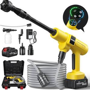 高圧洗浄機 コードレス 充電式 バッテリー式 洗車機 20000mAh マキタ互換バッテリー 残量表示