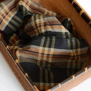 襤褸布 木綿 古布 黒格子 昭和初期〜中期 ジャパンヴィンテージ|リメイク素材やインテリアファブリックとしてもおすすめ