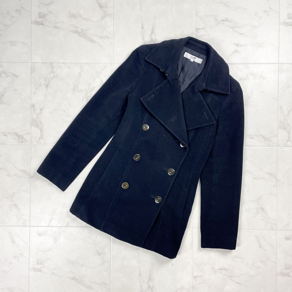 23区　 Pコート　ライトグレー　ダブルブレストコート サイズ46 XL 2025年最新】Yahoo!オークション -23区 コート pコートの中古品・新品