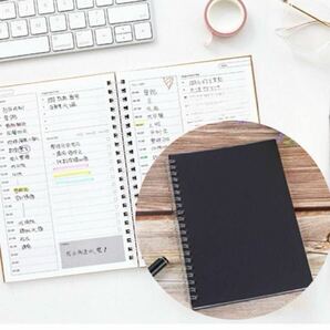 2冊セット ToDoリスト スケジュール帳 B6サイズ スケジュール管理ノート コンパクト シンプル 時間管理 黒