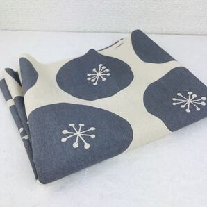 35cm はぎれ 日本製 まるいお花 北欧 コットン オックス 生地 110×35 花柄 グレー×生成り