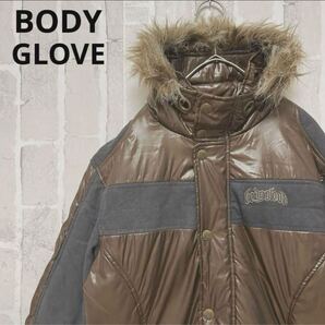 BODY GLOVE ボディグローブ archive アーカイブ 中綿ジャケット ブルゾン M ファー お兄系 グランジ Y2K ギャル男 ナイロン 刺繍ロゴ