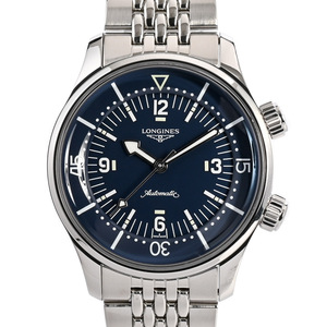 ロンジン レジェンドダイバー 腕時計 L3.764.4.90.6 ブルー メンズ 中古A品