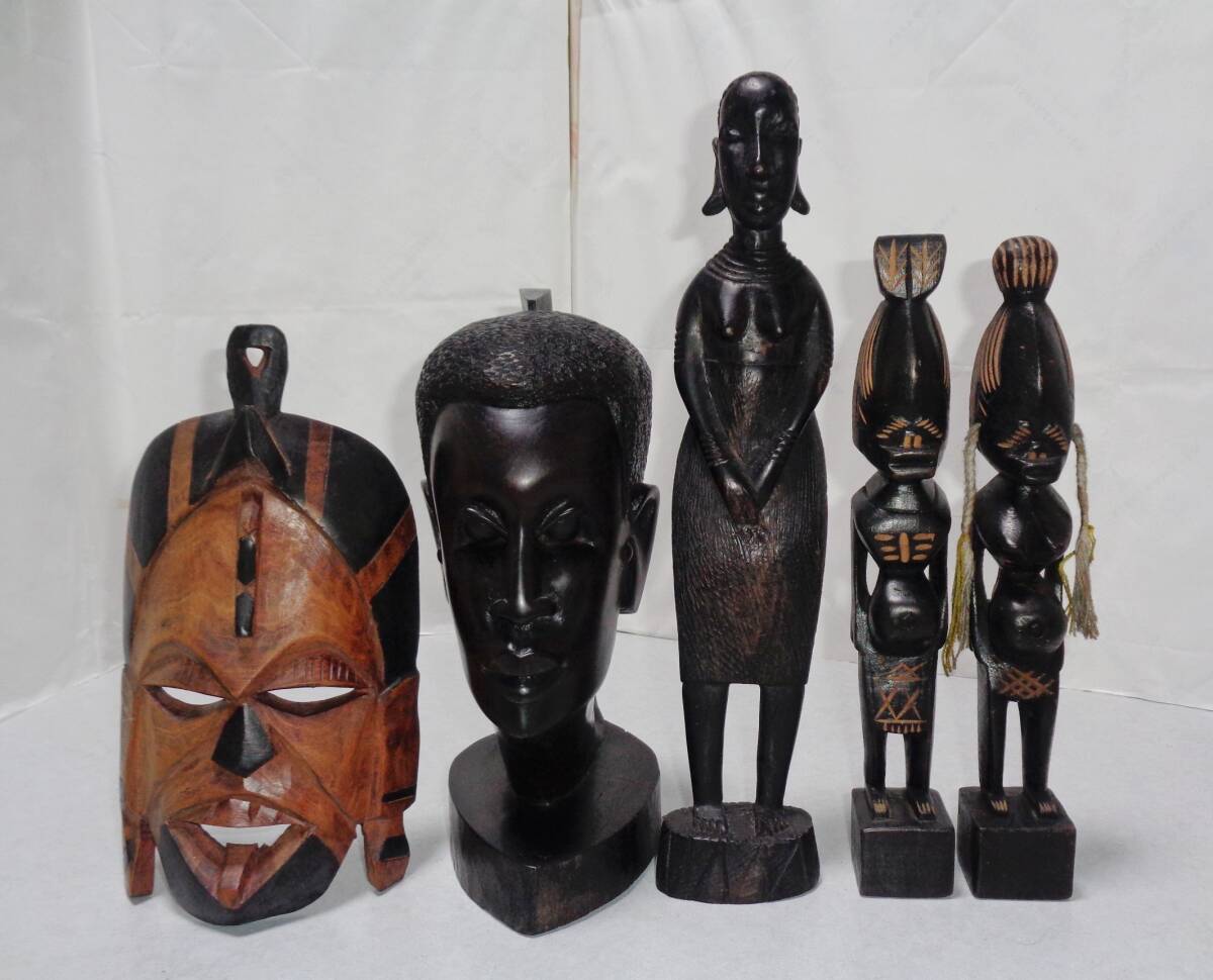 人形　アフリカ　木製　インテリア　置物　民芸品　オブジェ 2025年最新】Yahoo!オークション -アフリカ 木彫りの中古品・新品・未