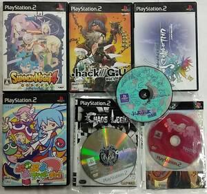 PS2ソフト等7個セット【サモンナイト4.hack//G.U. Vol.1 再誕 アンリミテッド:サガ ぷよぷよフィーバー2 カオスレギオン アルゴスの戦士 通