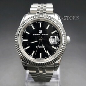 【送料無料】新品未使用 PAGANI DESIGN デイトジャスト MIYOTA 自動巻きムーブメント オートマチック ブラック文字盤 ジュビリーベルト