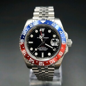 【送料無料】新品未使用 PAGANI DESIGN 自動巻き腕時計 GMTマスターII ペプシ ジュビリーブレス 裏スケルトン