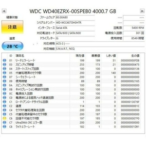 動作品 WD40EZRX 4TB HDD Green 3.5インチハードディスク PCパーツ 訳あり品 Western Digital 正規品 グリーン 部品 レコーダー修理 レア