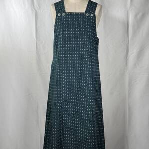 No.134 久留米絣のジャンバースカート 絹 ハンドメイド 正絹 シルク 和柄 着物 リメイク hoihoikeiki