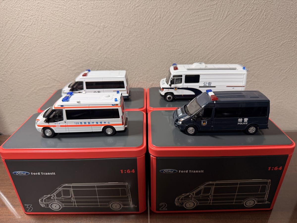 1/64 GCD China полиция машина Special . машина машина скорой помощи миникар 4 шт. комплект 