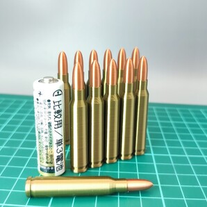 5.56x45mm NATO 鉄薬莢ラッカー塗装(グリーン系)風 ダミーカート 12個セット【送料無料】(検) 5.56 M4 M16 AUG FAMAS H&K G36 等の撮影に 7