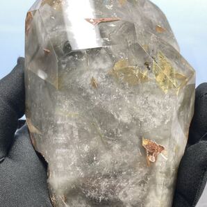 【希少】スフェーン イン クオーツ ブルー グレー ガーデンクオーツ 磨き 約798g 1105