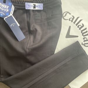 送料無料Callaway GOLFキャロウェイMENS秋冬ツイルテーパードパンツ全方向STRETCHウエスト伸縮軽量艶性シワ軽減合皮パッチBla(大特価L)新品