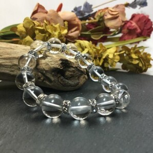 パワーストーン ブレスレット 水晶 12mm 天然石ブレス シルバー 開運 浄化 数珠ブレス メンズ 男性