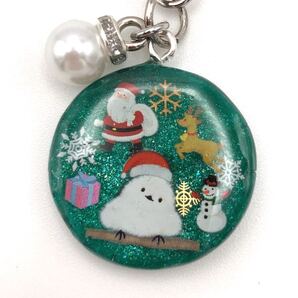 メモリーオイル キーホルダー チャーム ストラップ パール シマエナガ アクセサリー レジン 北海道の野鳥 御守り かわいい